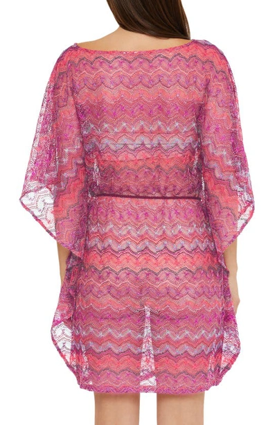 Shop Trina Turk Athena Open Stitch Cover-up Tunic Dress In Pink