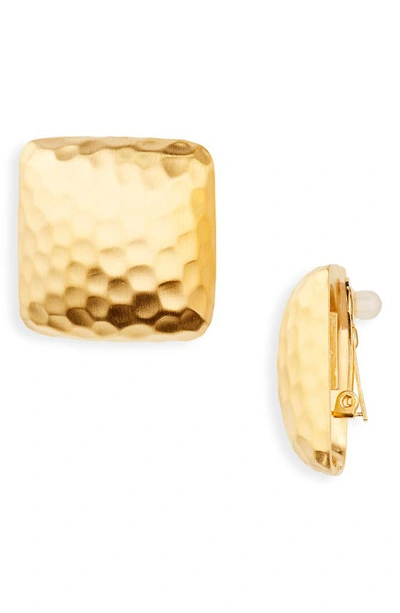 Shop Dean Davidson Nomad Square Clip-on Earrings In Gold