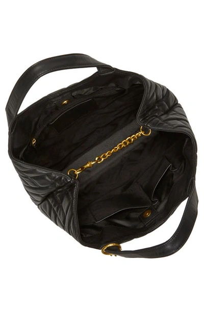 Shop Vince Camuto Kisho Quilted Leather Shoulder Bag In Black Lambar