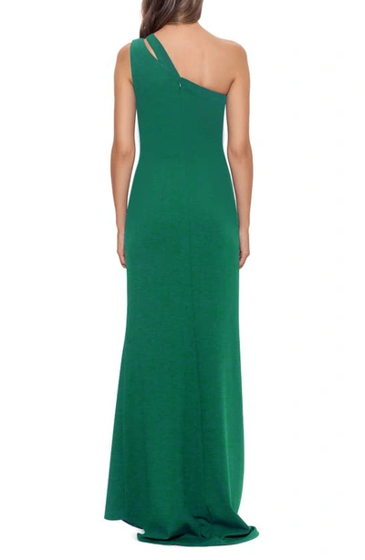 Shop Betsy & Adam Cutout One-shoulder Gown In Green
