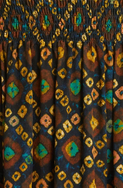 Shop Ulla Johnson Lucca Batik Print Strapless Cover-up Dress In Bronzite