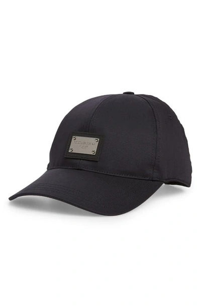 Dolce & Gabbana Logo Tag Embellished Baseball Cap In Black