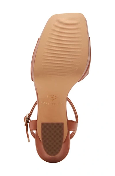 Shop Katy Perry The Square Ankle Strap Platform Sandal In Ginger Biscuit