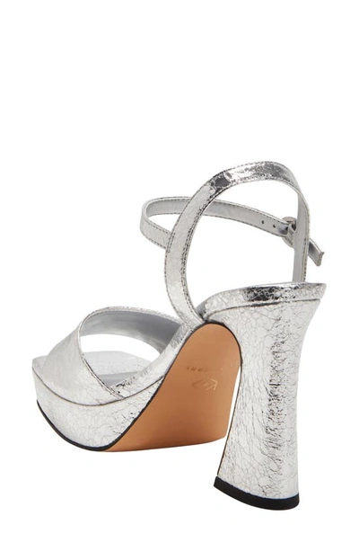 Katy Perry The Square Ankle Strap Platform Sandal In Silver