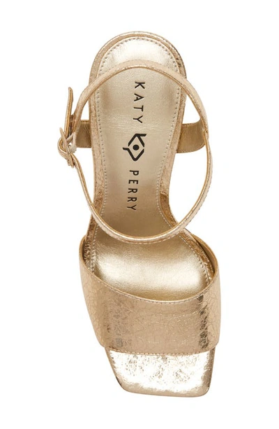 Shop Katy Perry The Square Ankle Strap Platform Sandal In Gold