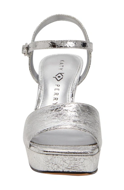 Katy Perry The Square Ankle Strap Platform Sandal In Silver