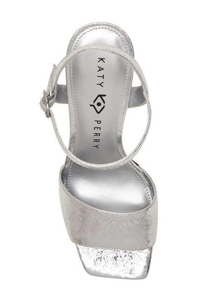 Shop Katy Perry The Square Ankle Strap Platform Sandal In Silver