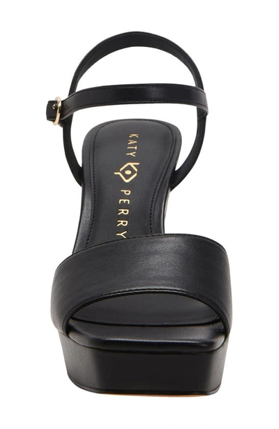 Katy Perry The Square Open Sandal Womens Adjustable Faux Leather Block Heel In Black