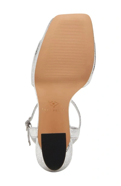 Katy Perry The Square Ankle Strap Platform Sandal In Silver