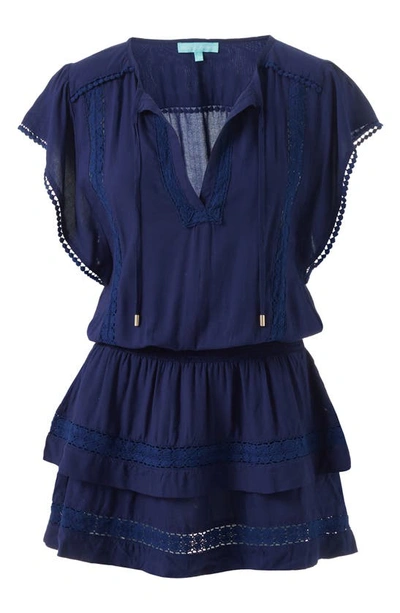 Melissa Odabash Georgie Embroidered Minidress In Navy