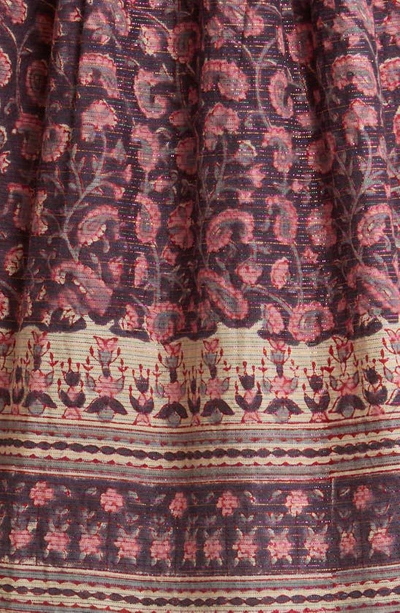 Alicia Bell Sadie Metallic Cotton & Silk Cover-up Minidress In Brown Pink Metallic