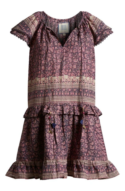 Shop Alicia Bell Sadie Metallic Cotton & Silk Cover-up Minidress In Brown Pink Metallic