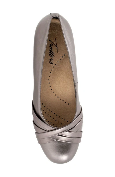 Shop Trotters Daphne Flat In Pewter