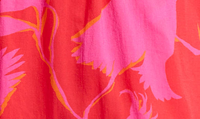 Seafolly Birds Of Paradise Halter Tiered Cotton Cover-up Maxi Dress In Chilli Red