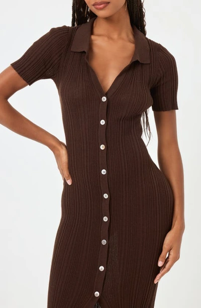 Shop L*space Undertow Rib Button-up Cover-up Dress In Espresso Bean