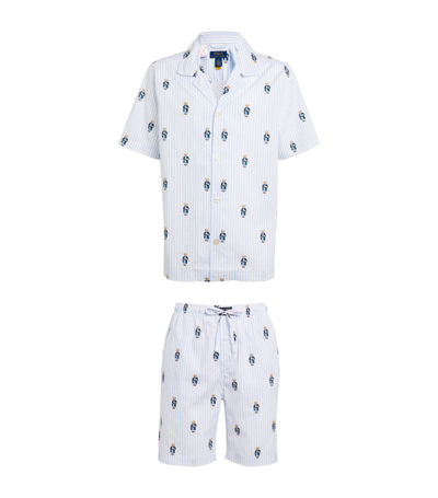 Shop Polo Ralph Lauren Polo Bear Shorts Pyjama Set In Blue