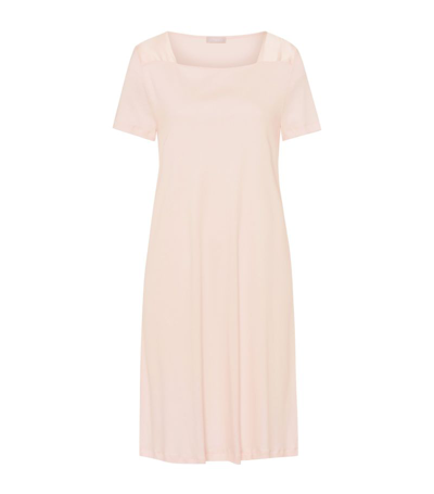 Shop Hanro Cotton Short-sleeve Emma Nightdress In Pink