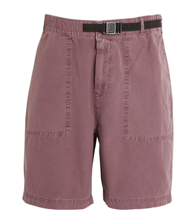 Shop Barbour Cotton Grindle Shorts In Purple