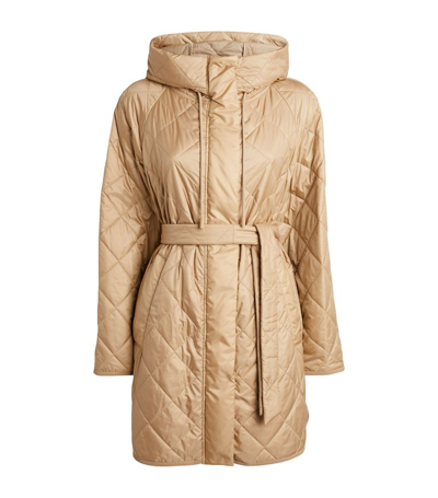 Shop Weekend Max Mara Quilted Parka In Beige