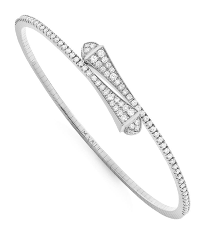 Shop Marli New York White Gold And Diamond Cleo Slim Bracelet