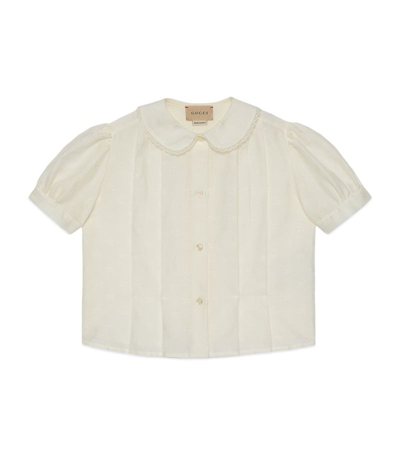 Shop Gucci Cotton Gg Stars Shirt (4-12 Years) In White