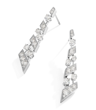 Shop Marli New York White Gold And Diamond Fifth Avenue Drop Earrings