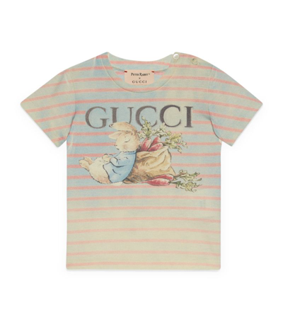 Shop Gucci Kids X Peter Rabbit T-shirt (3-36 Months) In Blue