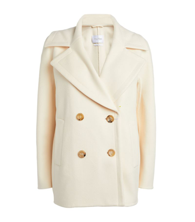 Shop Max Mara Wool-cashmere Double-breasted Coat In White