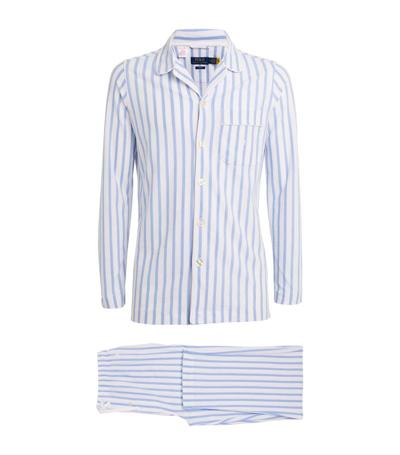 Shop Polo Ralph Lauren Cotton Oxford Stripe Pyjama Set In Multi