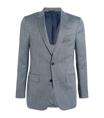 Shop Dunhill Wool-blend Single-breasted Blazer In Blue