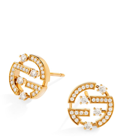 Shop Marli New York Yellow Gold And Diamond Avenues Earrings