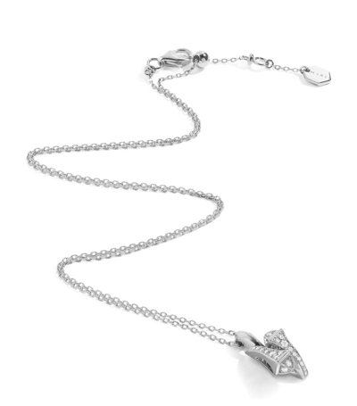Shop Marli New York White Gold And Diamond Cleo Huggie Pendant Necklace