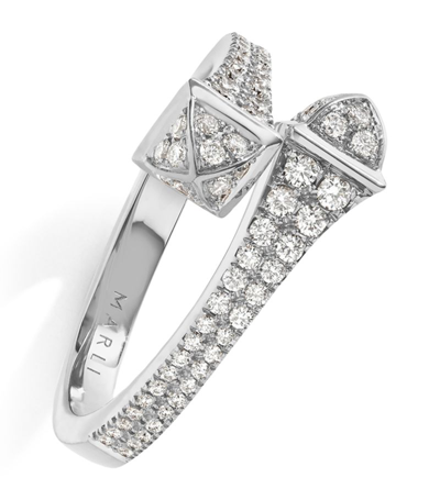 Shop Marli New York White Gold And Diamond Cleo Ring