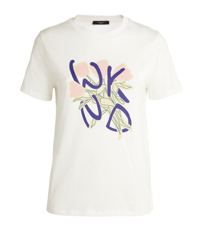 Shop Weekend Max Mara Floral Print T-shirt In White