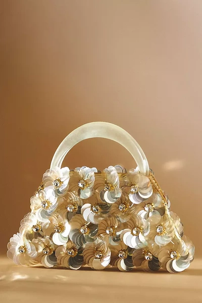 Shop Vanina Eclats De Paquerette Handbag In Gold