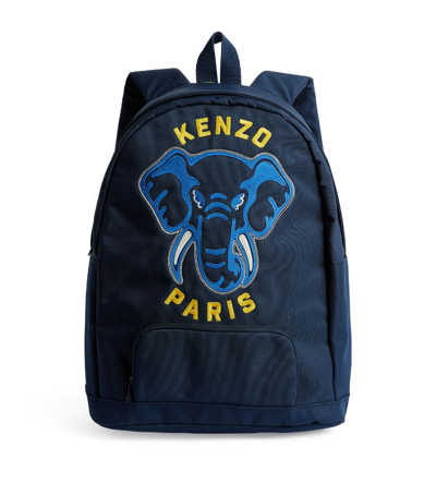 Shop Kenzo Embroidered Elephant Backpack In Navy