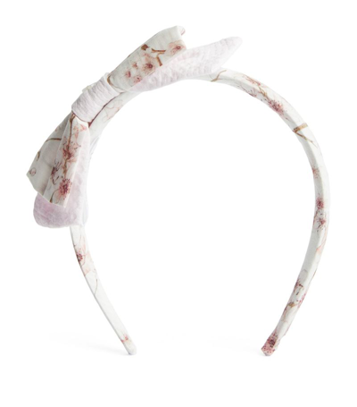 Shop Patachou Floral Bow Headband In Pink
