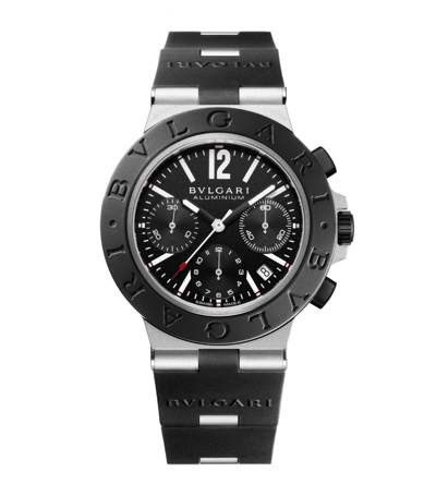 Shop Bvlgari Aluminium Titanium Watch 41mm In Black