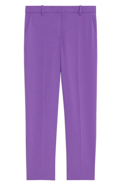 Theory Treeca 4 Admiral Crepe Tailored Crop Trousers In Bright Peony