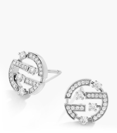 Shop Marli New York White Gold And Diamond Avenues Earrings