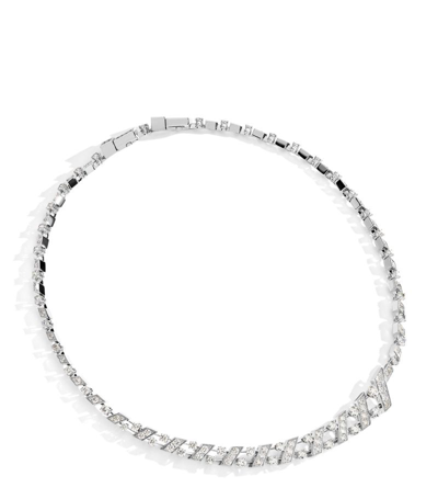 Shop Marli New York White Gold And Diamond Fifth Avenue Collar Necklace