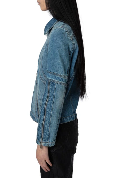 Zadig & Voltaire Bons Denim Jacket In Light Blue