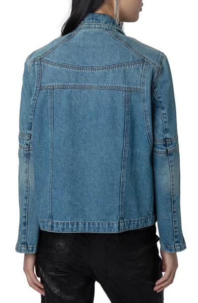 Zadig & Voltaire Bons Denim Jacket In Light Blue