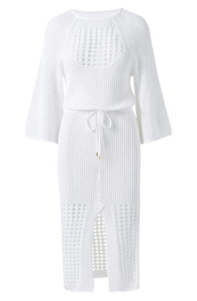 Melissa Odabash Brooke Open Knit Sheer Cover-up Dress In White