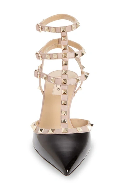 Valentino Rockstud Slingback Pumps In N91 Nero/poudre
