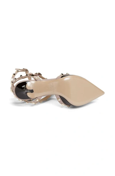 Valentino Rockstud Slingback Pumps In N91 Nero/poudre