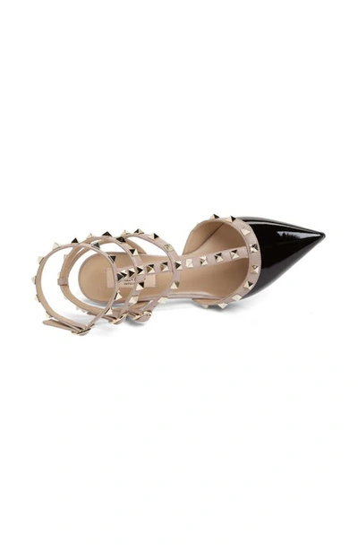Valentino Rockstud Slingback Pumps In N91 Nero/poudre