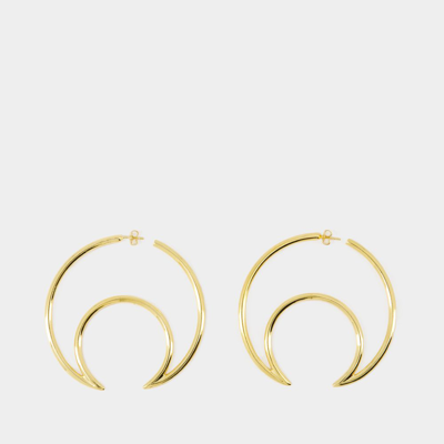 Shop Marine Serre Regenerated Moon Earrings -  - Brass - Gold