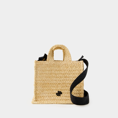 Shop Patou Small Shopper Bag -  - Raffia - Beige