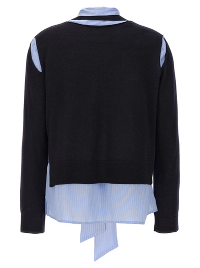 Shop Tory Burch Cut-out Cashfeel Sweater, Cardigans Blue